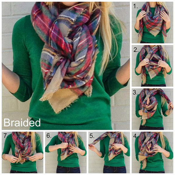 how to wear a blanket scarf