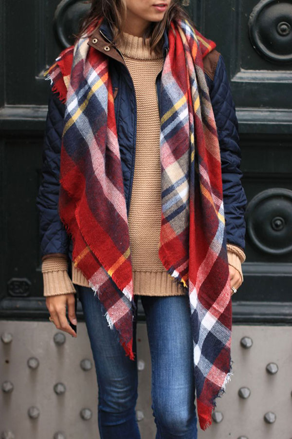 how to wear a blanket scarf