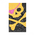 Skull Bone Crystal Bling Diamond Rhinestone Jewellery stickers for mobile phone cases covers - Yellow Pink