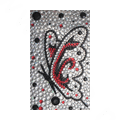 Butterfly Crystal Bling Diamond Rhinestone Jewellery stickers for mobile phone cases covers - Black White