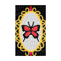 Butterfly Crystal Bling Diamond Rhinestone Jewellery stickers for mobile phone cases covers - Red Yellow