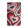 Heart Bling Crystal Diamond Rhinestone Jewellery stickers for mobile phone cases covers - Red