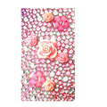 Flower 7 3D Crystal Bling Diamond Rhinestone Jewellery stickers for mobile phone cases covers - Pink
