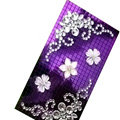 Flower Crystal Bling Diamond Rhinestone Jewellery stickers for mobile phone cases covers - Purple