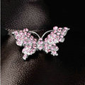 Bling 3D Butterfly Alloy Rhinestone Crystal DIY Phone Case Cover Deco Kit - Pink
