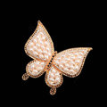 Bling Pearl Butterfly Alloy Crystal Rhinestone DIY Phone Case Cover Deco Kit - Gold