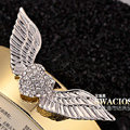 Bling Angel wing Alloy Rhinestone Crystal DIY Phone Case Cover Deco Kit 75*25mm - White
