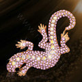 Bling Gecko Alloy Rhinestone Crystal DIY Phone Case Cover Deco Kit 72*45mm - Pink