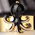 Bling Octopus Alloy Crystal Rhinestone DIY Phone Case Cover Deco Kit - Black