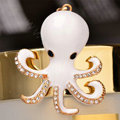 Bling Octopus Alloy Crystal Rhinestone DIY Phone Case Cover Deco Kit - White