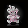 Bling Panda Alloy Crystal Rhinestone DIY Phone Case Cover Deco Kit 34*64mm - Pink