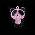 Bling Panda Alloy Crystal Rhinestone DIY Phone Case Cover Deco Kit 37*48mm - Pink