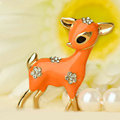 Bling Sika deer Alloy Crystal Rhinestone DIY Phone Case Cover Deco Kit 40*35mm - Orange