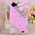 Camellia flower Bling Crystal Case Rhinestone Cover shell for OPPO finder X907 - Pink