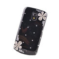 Flower Bling Crystal Case Rhinestone Cover for Samsung i9250 GALAXY Nexus Prime i515 - Black