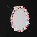 Flower edge mirror Alloy Crystal DIY Phone Case Cover Deco Kits - White Pink