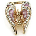 Hair Jewelry Crystal Lover Gold Plated Metal Rhinestone Hair Clip Claw Clamp - Purple