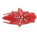 Hair Jewelry Rhinestone Crystal Flower Hairpin Hair Clip Claw Clamp - Red