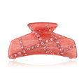 Hair Jewelry Rhinestone Crystal Resin Hair Clip Claw Clamp - Pink