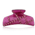 Hair Jewelry Rhinestone Crystal Resin Hair Clip Claw Clamp - Purple