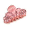 Hair Jewelry Sparkly Crown Crystal Rhinestone Hair Clip Claw Clamp - Pink