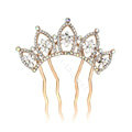 Hair Accessories Crystal Rhinestone Flower Crown Metal Hair Pin Clip Comb - White
