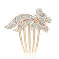 Hair Accessories Rhinestone Crystal Butterfly Metal Hair Pin Clip Comb - White