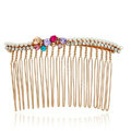 Hair Jewelry Crystal Rhinestone Butterfly Metal Hair Pin Comb Clip - Multicolor