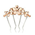 Hair Jewelry Rhinestone Crystal Butterfly Flower Metal Hairpin Clip Comb Pin - Champagne