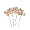 Hair Jewelry Rhinestone Crystal Flowers Metal Hair Pin Clip Comb - Multicolor