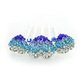 Hair Jewelry Rhinestone Crystal Lover Metal Hairpin Clip Comb Pin - Blue
