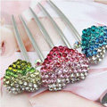 Hair Jewelry Rhinestone Crystal Lover Metal Hairpin Clip Comb Pin - Multicolor