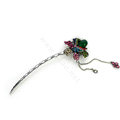 Tassel flower Crystal Rhinestone Hairpin Hair Clasp Clip Fork Stick - Multicolor