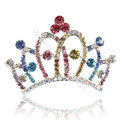 Crown Alloy Bride Hair Accessories Rhinestone Crystal Hair Pin Clip Combs - Multicolor