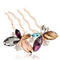 Hair Accessories Crystal Rhinestone Alloy Butterfly Hair Pin Clip Fork Combs - Multicolor