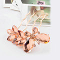 Hair Accessories Rhinestone Crystal Alloy Butterfly Hair Pin Clip Fork Combs - Champagne