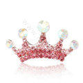 Mini Crown Hair Accessories Alloy Crystal Rhinestone Hair Pin Clip Combs - Pink
