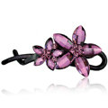 Diamond Crystal Flower Twist Hair Clip Slide Clamp Hair Accessories - Purple