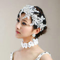 Wedding Bride Jewelry Crystal Lace Pearl Headpiece Headband Flower Hair Accessories