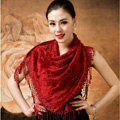 Autumn and Winter Mink Cashmere wool Scarf Shawl Woman Neck Wrap tippet - Red