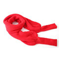 Fashion Unisex Long Wool knitted capes warm scarf shawls Neck Wrap tippet with sleeves - Red