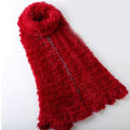 Fashion Women soft feather yarn knitted scarf shawls warm Neck Wrap tippet - Deep red