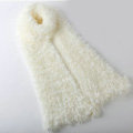 Fashion Women soft feather yarn knitted scarf shawls warm Neck Wrap tippet - Ivory