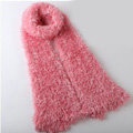 Fashion Women soft feather yarn knitted scarf shawls warm Neck Wrap tippet - Light red