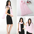 Fashion Women soft feather yarn knitted scarf shawls warm Neck Wrap tippet - Pink