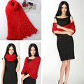 Fashion Women soft feather yarn knitted scarf shawls warm Neck Wrap tippet - Red