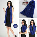 Fashion Women soft feather yarn knitted scarf shawls warm Neck Wrap tippet - Sapphire