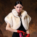 White Mink short design fur shawl Women fur vest Winter tippet Cape coat XL size