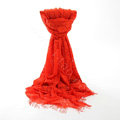 High-end Fashion long flower scarf shawl women warm lace mink wrap scarves - Orange
