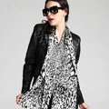 Luxury women autumn and winter long 100% mulberry silk leopard print scarf shawl - Black